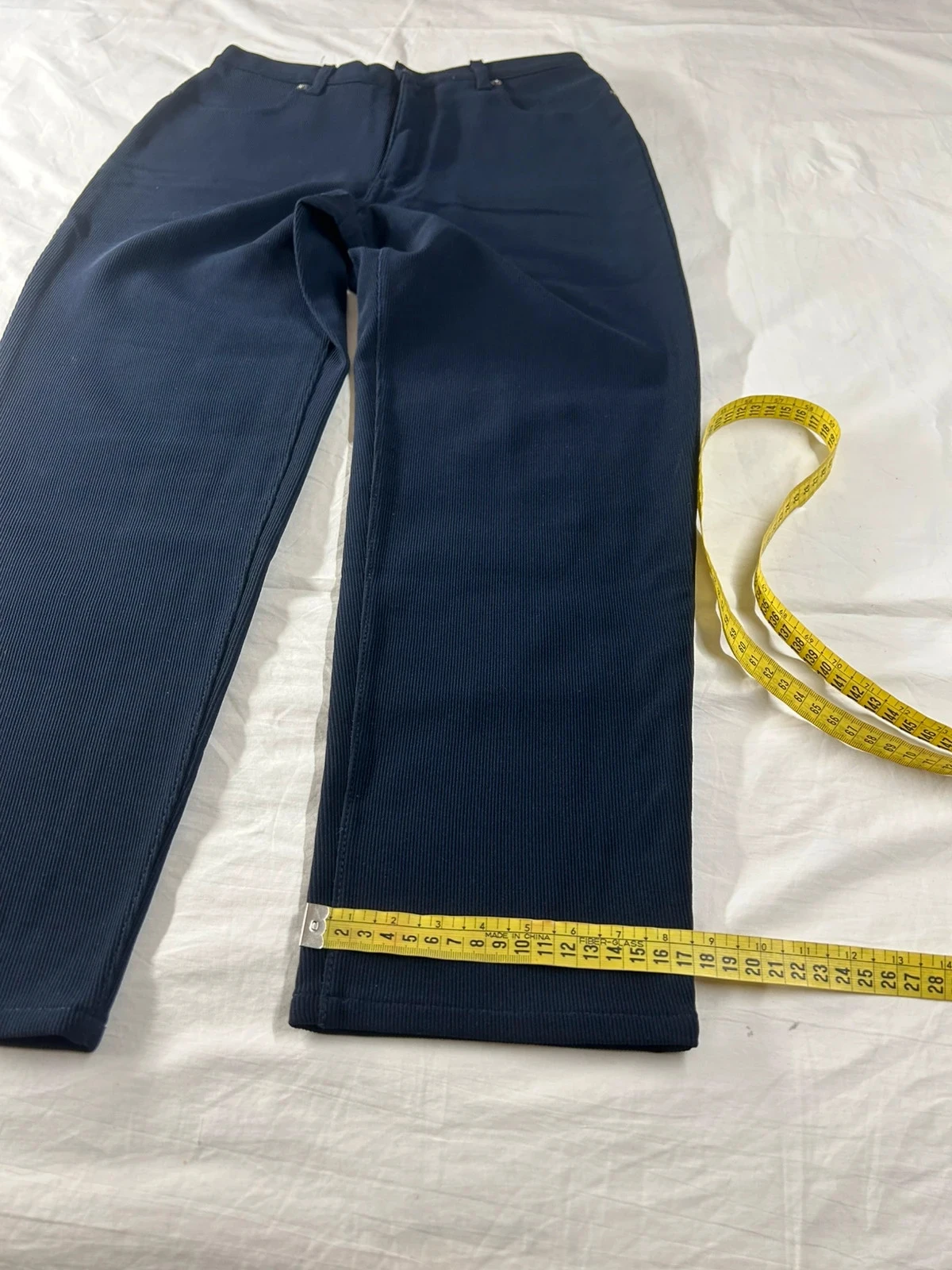 Pantalón ajustado azul marino ober style efecto acanalado talla 36 – photo 6
